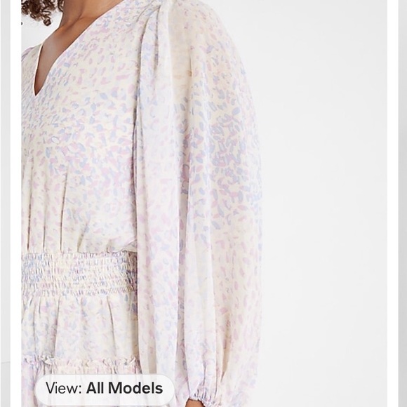 Express smocked waist tiered ruffle mini dress NWT - Picture 2 of 11